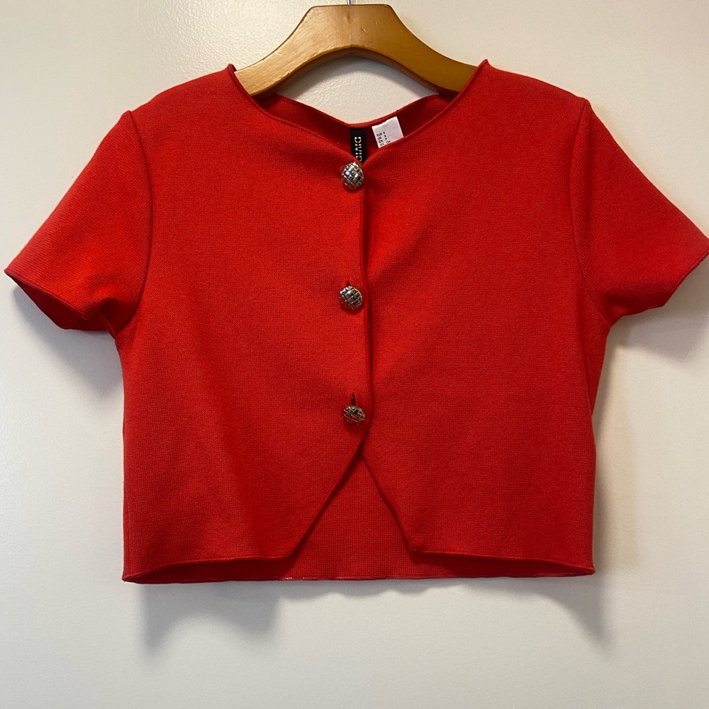 H&M Divided Red Crop Top Cardigan - Picture 7 of 11